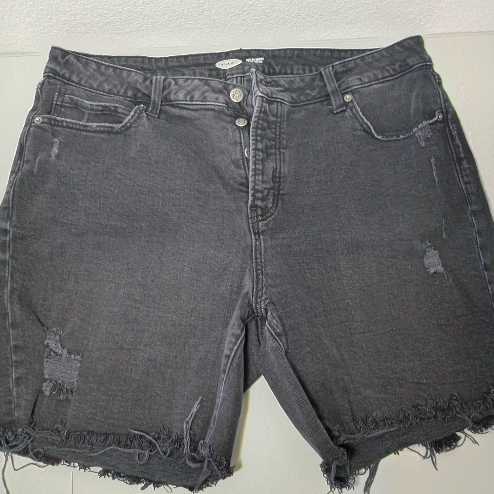 Old Navy Women's Chic High Rise Black Denim Shorts Size 18 Plus